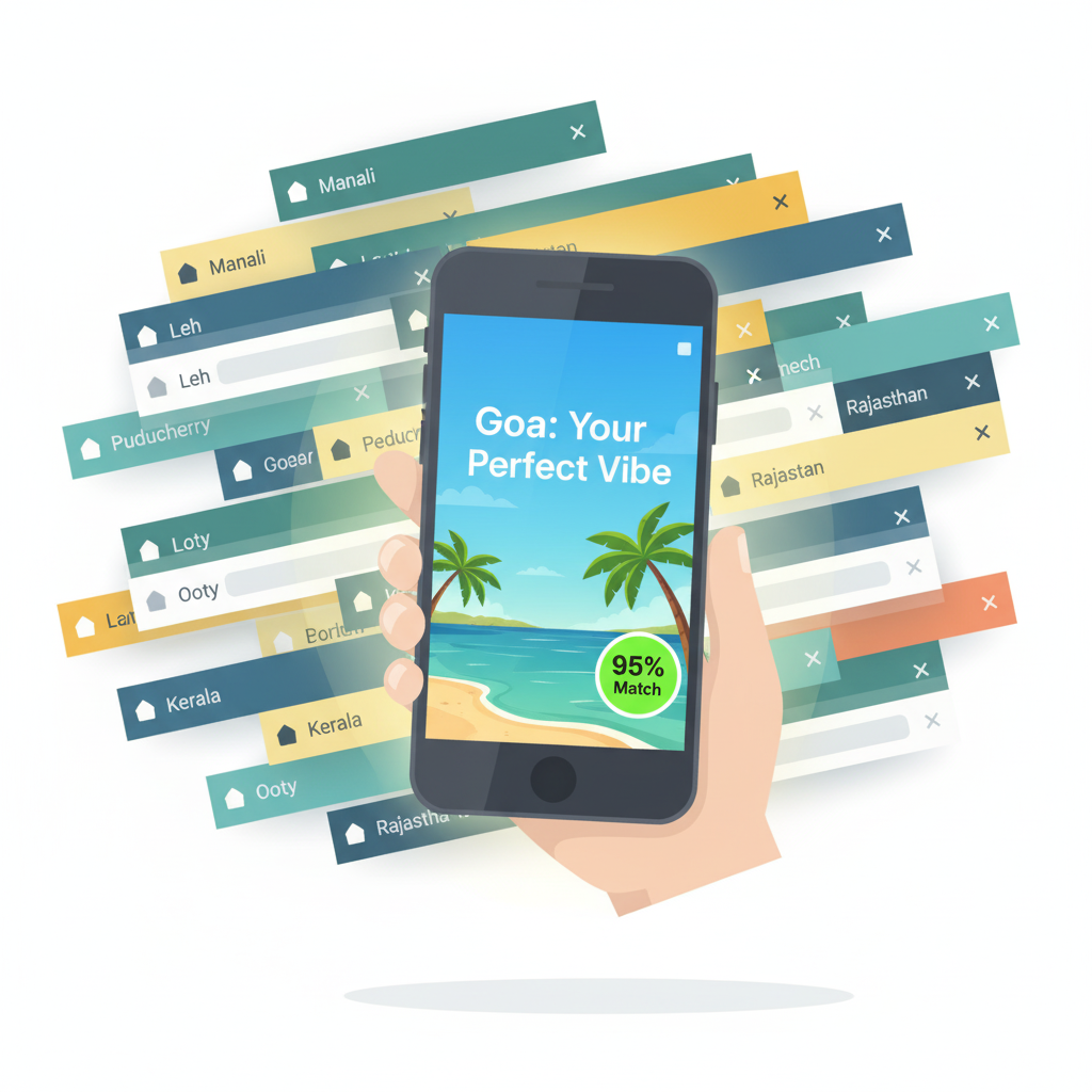 Phone showing a perfect vibe match to reduce searching